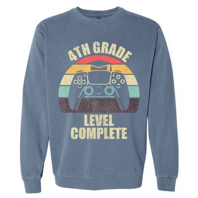 4Th Grade Level Complete Gaming Gamer Graduation Garment-Dyed Sweatshirt