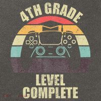 4Th Grade Level Complete Gaming Gamer Graduation Cotton Canvas Backpack