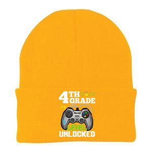 4Th Grade Level Unlocked Video Game Team Fourth Grade Cool Gift Knit Cap Winter Beanie