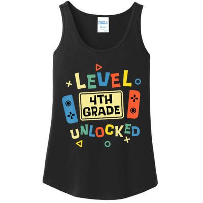 4Th Grade Level Unlocked Video Gamer Back To School Ladies Essential Tank