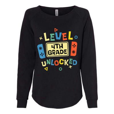 4Th Grade Level Unlocked Video Gamer Back To School Womens California Wash Sweatshirt