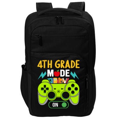 4Th Grade Mode On Gamer Back To School First Days Meaningful Gift Impact Tech Backpack