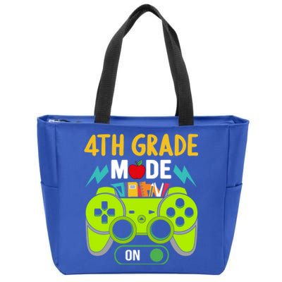 4Th Grade Mode On Gamer Back To School First Days Meaningful Gift Zip Tote Bag