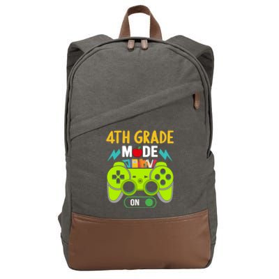 4Th Grade Mode On Gamer Back To School First Days Meaningful Gift Cotton Canvas Backpack