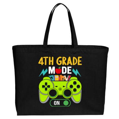 4Th Grade Mode On Gamer Back To School First Days Meaningful Gift Cotton Canvas Jumbo Tote