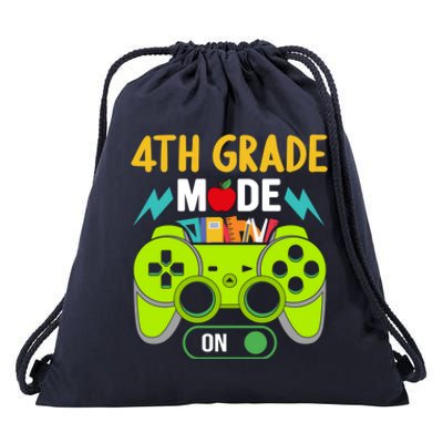 4Th Grade Mode On Gamer Back To School First Days Meaningful Gift Drawstring Bag