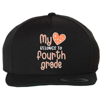 4th Grade My Belongs To Fourth Grade Teacher Back To School Teacher Gift Wool Snapback Cap