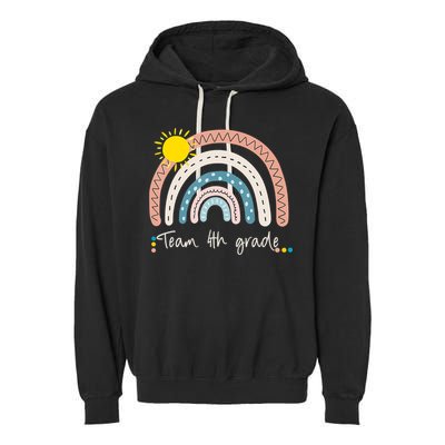 4Th Grade Of Team PreK Squad Crew Teacher Rainbow Garment-Dyed Fleece Hoodie
