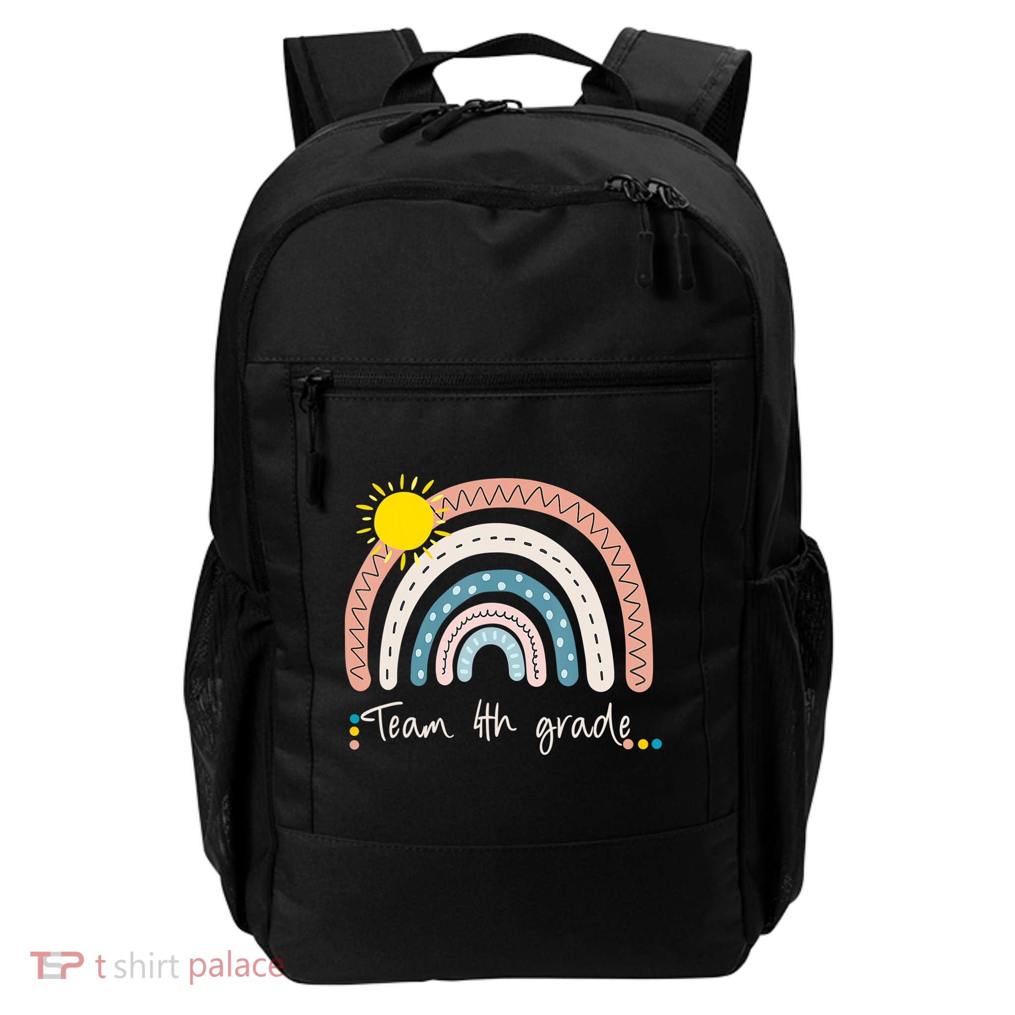 4Th Grade Of Team PreK Squad Crew Teacher Rainbow Daily Commute Backpack