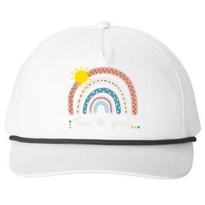 4Th Grade Of Team PreK Squad Crew Teacher Rainbow Snapback Five-Panel Rope Hat