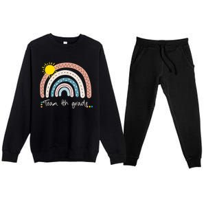 4Th Grade Of Team PreK Squad Crew Teacher Rainbow Premium Crewneck Sweatsuit Set