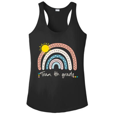 4Th Grade Of Team PreK Squad Crew Teacher Rainbow Ladies PosiCharge Competitor Racerback Tank