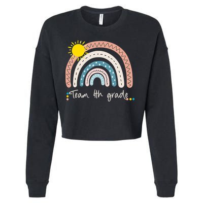 4Th Grade Of Team PreK Squad Crew Teacher Rainbow Cropped Pullover Crew