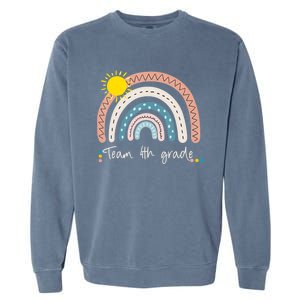 4Th Grade Of Team PreK Squad Crew Teacher Rainbow Garment-Dyed Sweatshirt