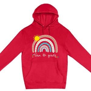 4Th Grade Of Team PreK Squad Crew Teacher Rainbow Premium Pullover Hoodie