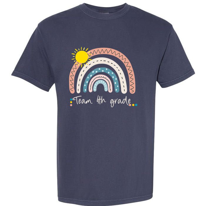 4Th Grade Of Team PreK Squad Crew Teacher Rainbow Garment-Dyed Heavyweight T-Shirt