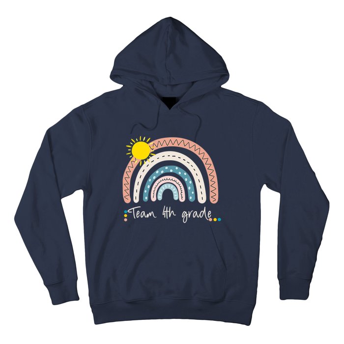 4Th Grade Of Team PreK Squad Crew Teacher Rainbow Hoodie