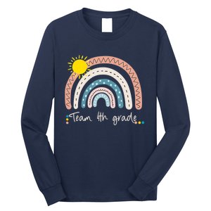 4Th Grade Of Team PreK Squad Crew Teacher Rainbow Long Sleeve Shirt