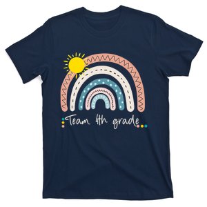 4Th Grade Of Team PreK Squad Crew Teacher Rainbow T-Shirt