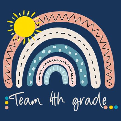 4Th Grade Of Team PreK Squad Crew Teacher Rainbow T-Shirt