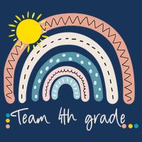4Th Grade Of Team PreK Squad Crew Teacher Rainbow T-Shirt
