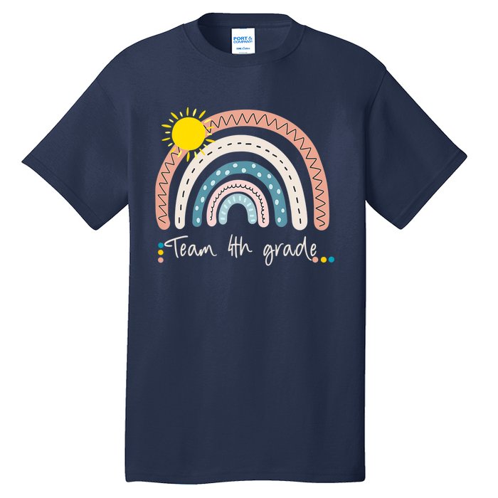 4Th Grade Of Team PreK Squad Crew Teacher Rainbow Tall T-Shirt