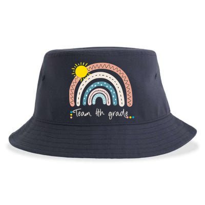 4Th Grade Of Team PreK Squad Crew Teacher Rainbow Sustainable Bucket Hat