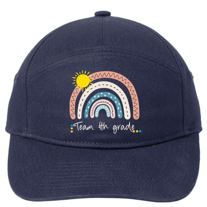 4Th Grade Of Team PreK Squad Crew Teacher Rainbow 7-Panel Snapback Hat