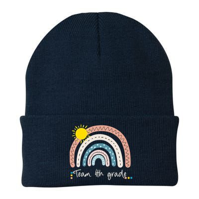 4Th Grade Of Team PreK Squad Crew Teacher Rainbow Beanie
