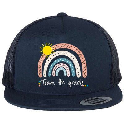 4Th Grade Of Team PreK Squad Crew Teacher Rainbow Flatbill Hat