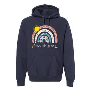 4Th Grade Of Team PreK Squad Crew Teacher Rainbow Premium Hoodie