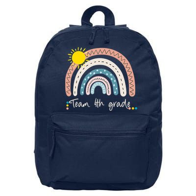 4Th Grade Of Team PreK Squad Crew Teacher Rainbow 16 in Basic Backpack