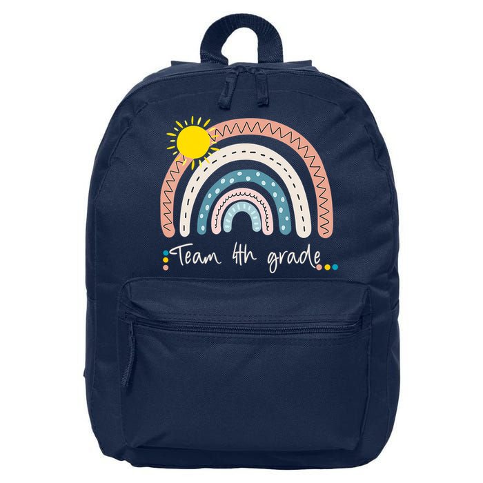 4Th Grade Of Team PreK Squad Crew Teacher Rainbow 16 in Basic Backpack