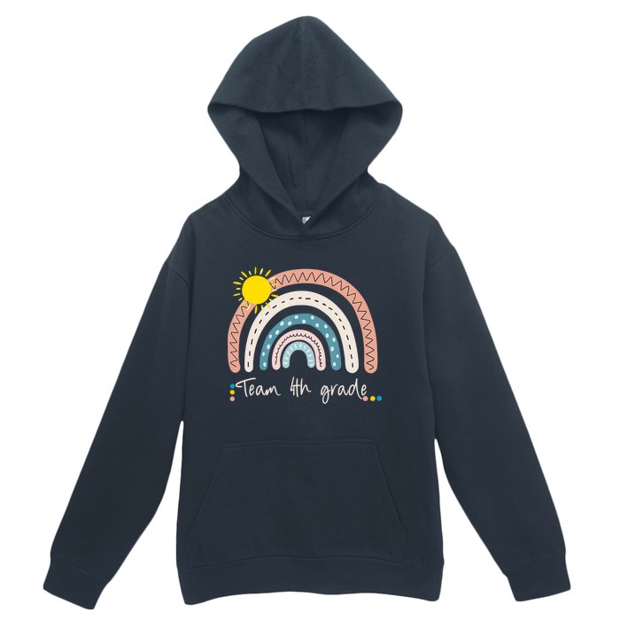 4Th Grade Of Team PreK Squad Crew Teacher Rainbow Urban Pullover Hoodie