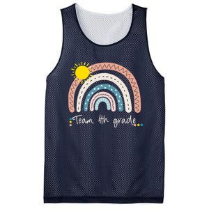 4Th Grade Of Team PreK Squad Crew Teacher Rainbow Mesh Reversible Basketball Jersey Tank