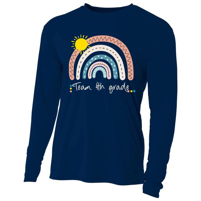 4Th Grade Of Team PreK Squad Crew Teacher Rainbow Cooling Performance Long Sleeve Crew