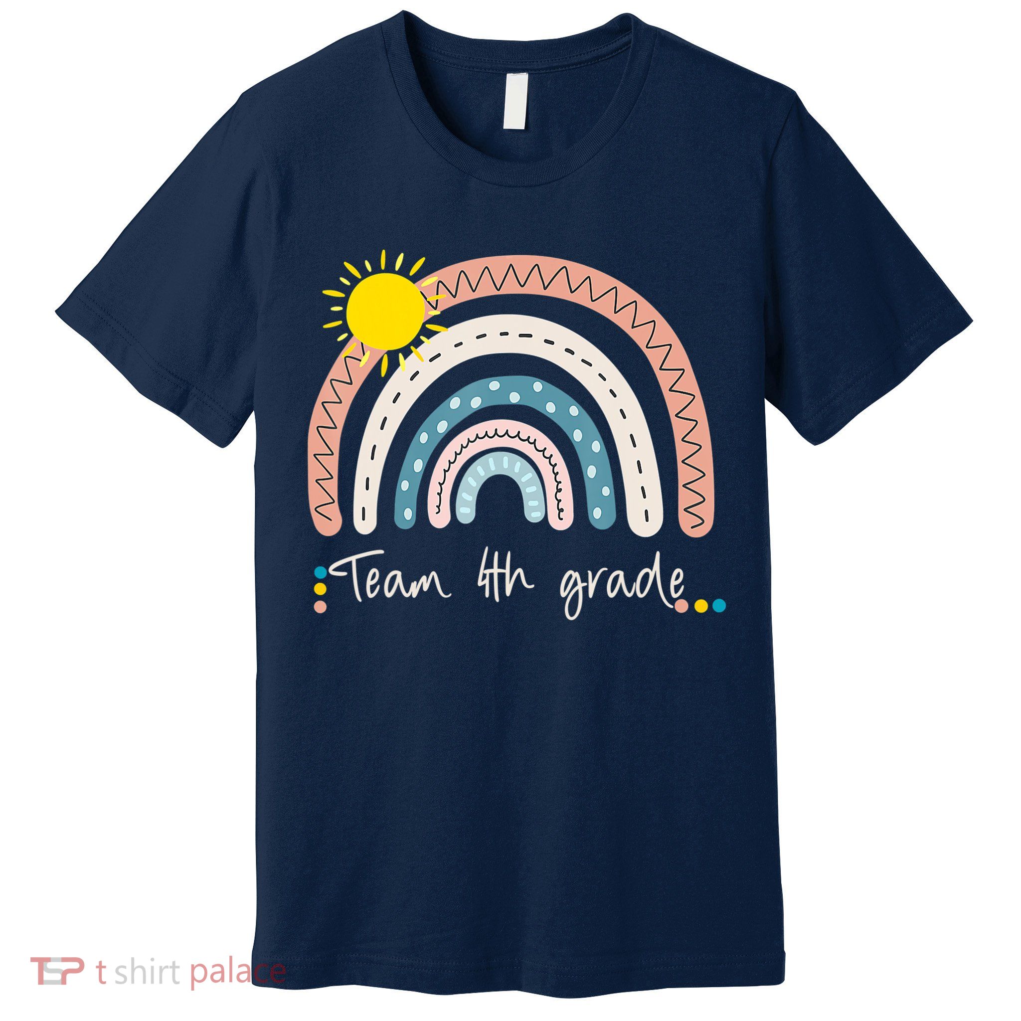 4Th Grade Of Team PreK Squad Crew Teacher Rainbow Premium T-Shirt