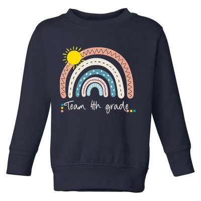 4Th Grade Of Team PreK Squad Crew Teacher Rainbow Toddler Sweatshirt