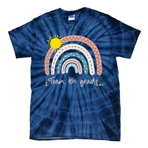 4Th Grade Of Team PreK Squad Crew Teacher Rainbow Tie-Dye T-Shirt