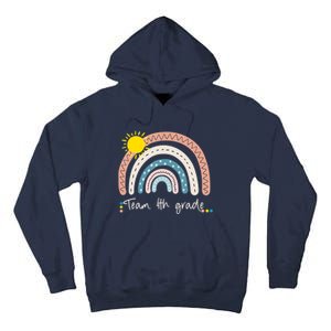 4Th Grade Of Team PreK Squad Crew Teacher Rainbow Tall Hoodie