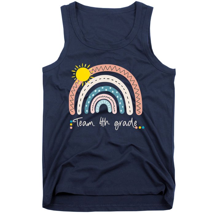 4Th Grade Of Team PreK Squad Crew Teacher Rainbow Tank Top