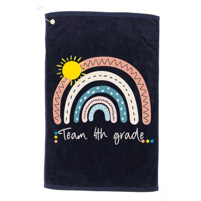 4Th Grade Of Team PreK Squad Crew Teacher Rainbow Golf Towel
