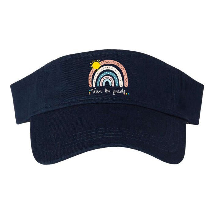 4Th Grade Of Team PreK Squad Crew Teacher Rainbow Valucap Bio-Washed Visor