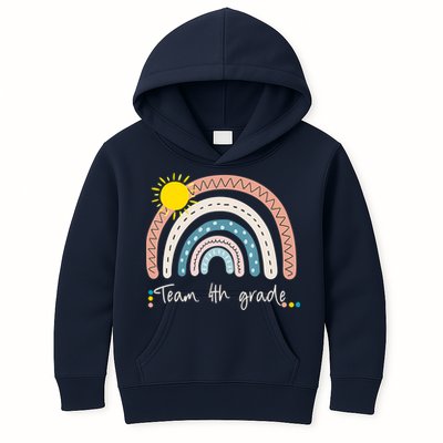 4Th Grade Of Team PreK Squad Crew Teacher Rainbow Kids Hoodie