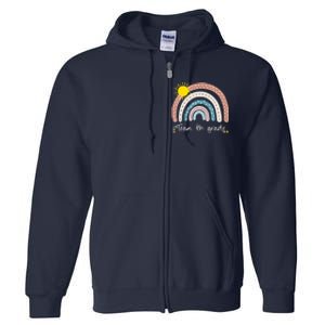 4Th Grade Of Team PreK Squad Crew Teacher Rainbow Full Zip Hoodie