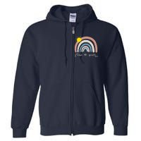 4Th Grade Of Team PreK Squad Crew Teacher Rainbow Full Zip Hoodie