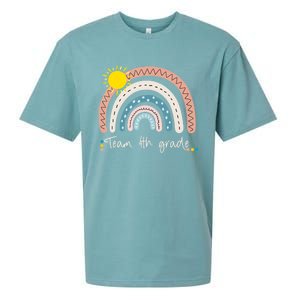 4Th Grade Of Team PreK Squad Crew Teacher Rainbow Sueded Cloud Jersey T-Shirt