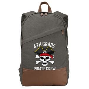 4th Grade Pirate Crew Halloween Costume Student Teacher Cotton Canvas Backpack