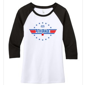 4th Grade Pilot Back To School Women's Tri-Blend 3/4-Sleeve Raglan Shirt