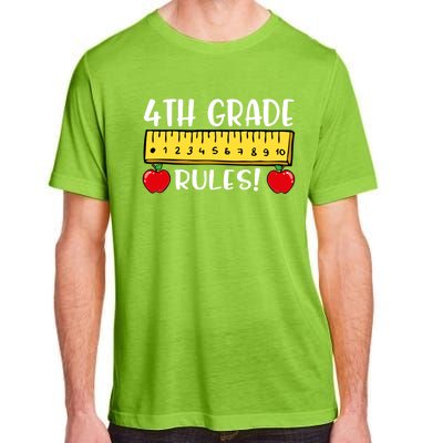 4Th Grade Rules Funny Back To School Fourth Grade Teacher Gift Adult ChromaSoft Performance T-Shirt